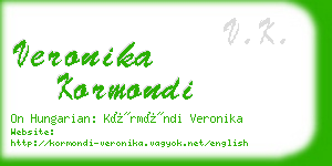 veronika kormondi business card